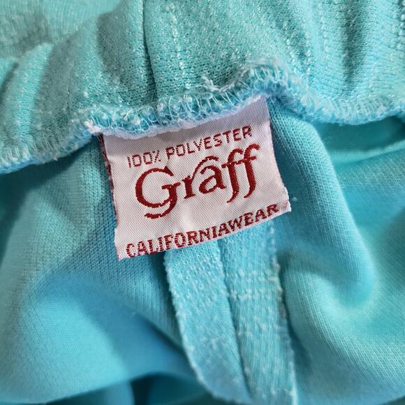 Vintage Graff Californiawear Pants Womens Size 10 Aqua Blue Elastic Waist - Picture 4 of 12